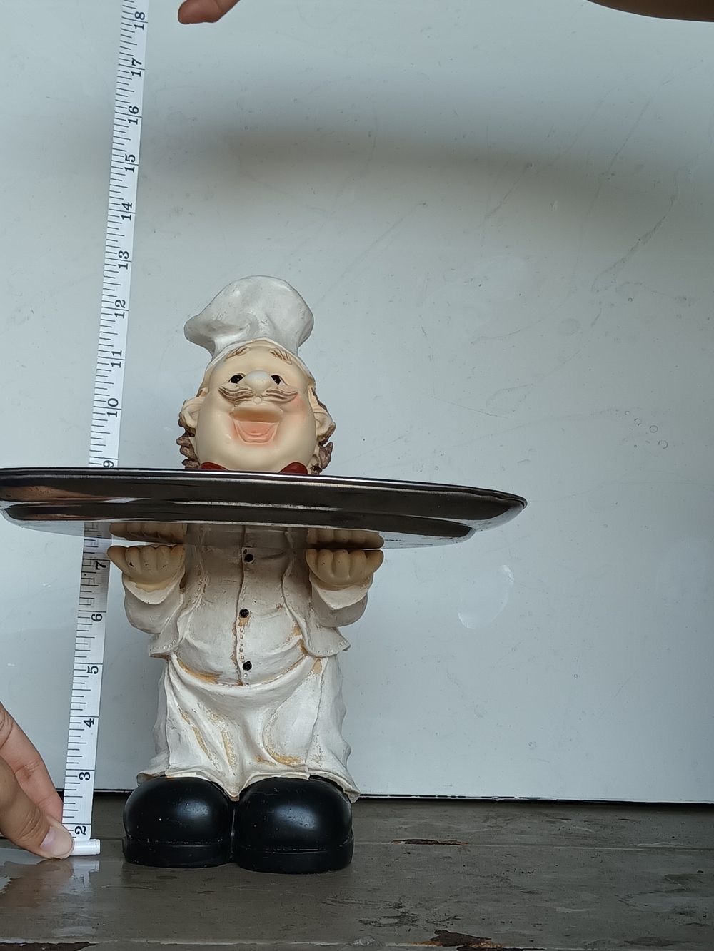 Vtg Italian Fat Chef Resin Figurine StatueW/Platter Kitchen Restaurant Decor - Picture 5 of 8